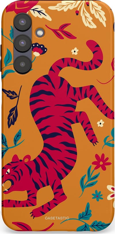 Casetastic Hoesje Geschikt voor Samsung A25 - Stijlvolle Beschermende Duo-layer Case - Zonnetijger