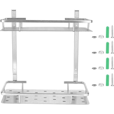 Étagère de salle de bain en aluminium antirouille, panier de rangement pour cuisine et maison white