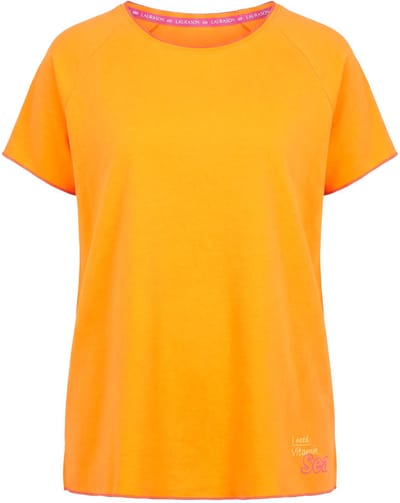 Laurasøn - Dames - Sweatshirt oversized korte mouwen - Fel oranje - Maat 40+