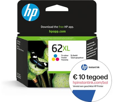 HP 62XL - Inktcartridge - Origineel - Hoge capaciteit - Kleur + Instant Ink tegoed