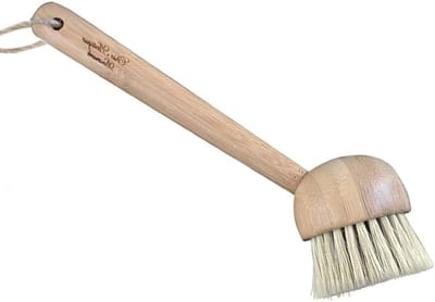 Natuurlijke Bamboe Afwasborstel met Groentvezel, Ideaal voor Schoonmaken van Keuken en Potten