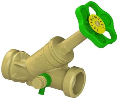 Schlösser Armaturen JS Vrijstroomventiel met buitendraad MULTI, met aftapkraan, met stijgende spindel, DN32, buitendraad 1 1/2'', DVGW gekeurd, 0015473200001
