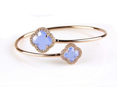 model toi et moi armband in zilver roze verguld jeansblauw