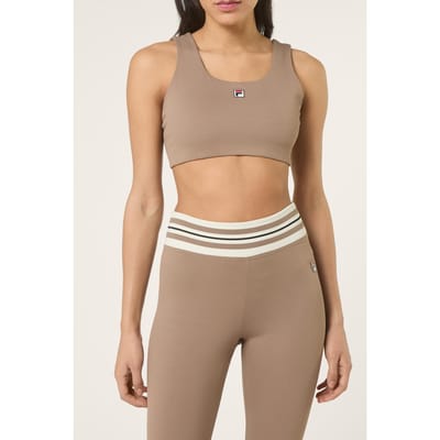 FILA Bientina Heritage Tape Active Bra Top Pine Bark Maat: XS | Sport BH's Outlet | Dames | Beige