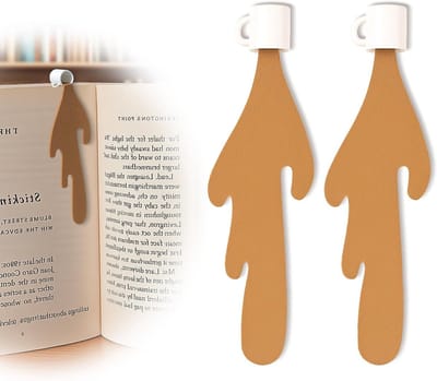 Persoonlijke Boekenleggers Set van 2, Unieke Caricatuur Boekenleggers, Perfecte Cadeaus voor Lezers en Koffieliefhebbers