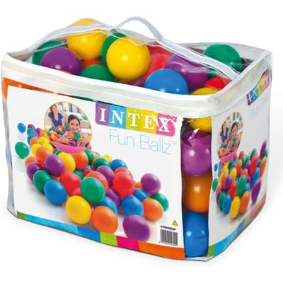 Intex Fun Ballz Plastic Ballen Set - 100 stuks, 8 cm, Assortiment Kleuren 49602 NP