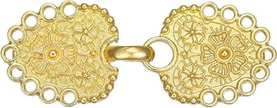 Fako Bijoux® - Vestsluiting Classic - Clip Met Haakje - Vestclip - Vestklem - Flowers - Goudkleurig