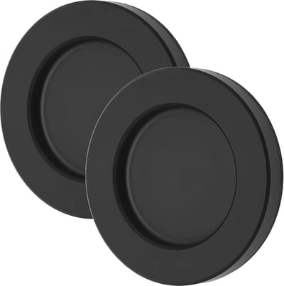SOTECH 2s schuifdeurgreep TAYO zwart Ø 70 x 8 mm zelfklevend (3M VHB), glasdeurgreep van aluminium, greepschaal voor glas- & kamerdeuren