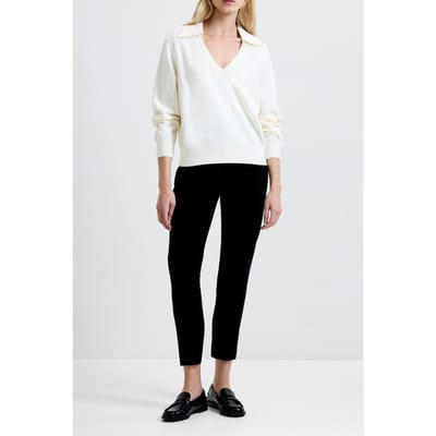 French Connection Sloane Knt Pearl Vnk Sweater Porcelain Cream Porcelain Cream Maat: XL | Sweaters Outlet | Dames | Wit
