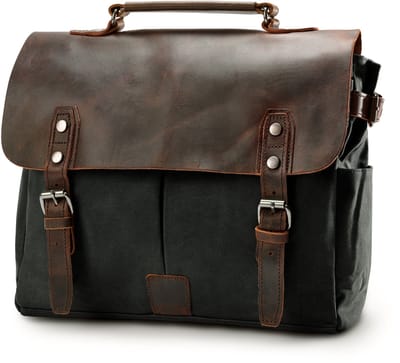 Zwarte Schoudertas in Vintage Stijl