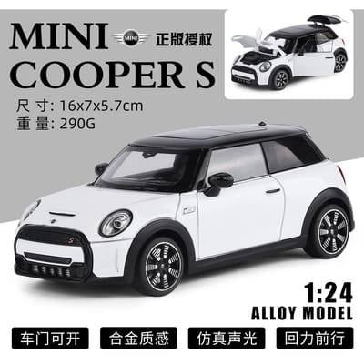 1:24 Bmw Mini Cooper S F56 Luxe Compacte Sport Hatchback Legering Metaal Diecast Modelauto Huisdecoratie Desktop Display Speelgoed