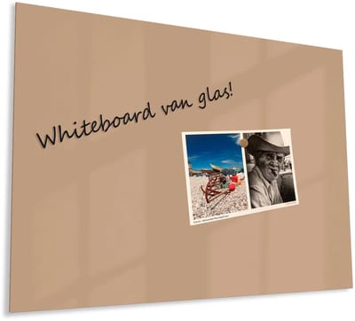 Mydesignglas Glazen Whiteboard - Gehard Glas - Magneetbord - Memobord - Magnetisch - Krasbestendig - Frameless -90x60cm - Sandstone
