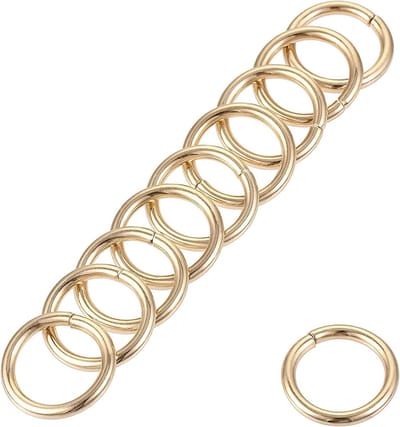 30 Stuks Metalen O-Ringen 30mm ID en 3mm Dikte, Multifunctionele O-Ringen voor Bevestiging, Zware Kwaliteit voor Doe-het-zelf Projecten en Hardware Gebruik, Gouden Kleur