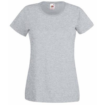 Fruit of the Loom Dames/vrouwen Lady-Fit Valueweight Short Sleeve T-Shirt (Pak van 5) (Heide Grijs)