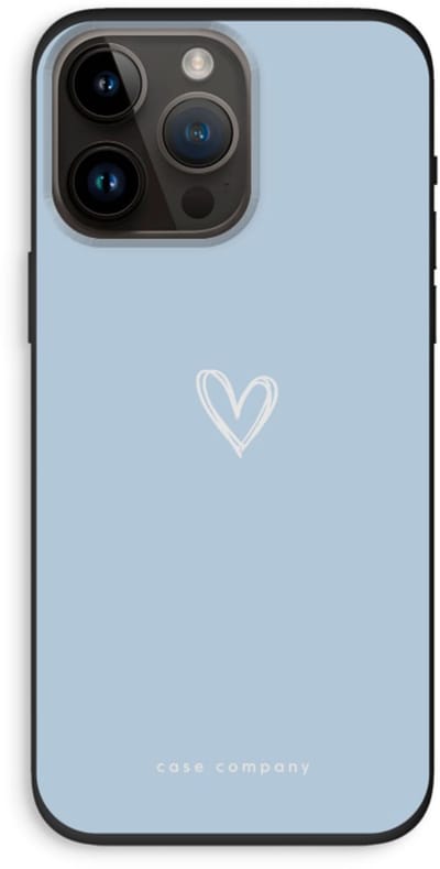 Case Company® - Hoesje geschikt voor iPhone 14 Pro Max hoesje - Klein Hart Blauw - Biologisch Afbreekbaar Telefoonhoesje - Bescherming alle Kanten en Schermrand