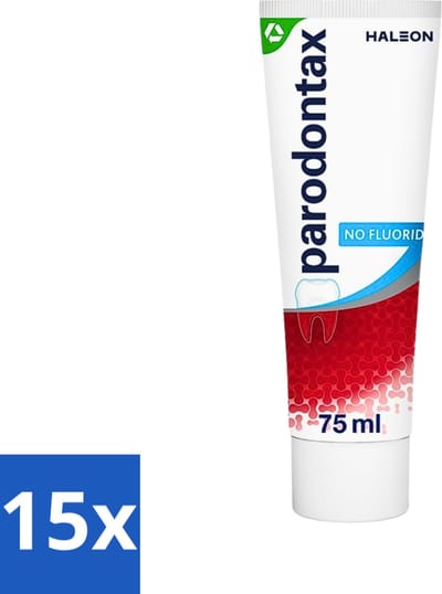 15 x Parodontax - Tandpasta - Fluoride Vrij - 75ml - Fluoridevrije Tandpasta - Mondgezondheid - Tandvleesbescherming - Tandplakverwijdering - Bloedend Tandvlees