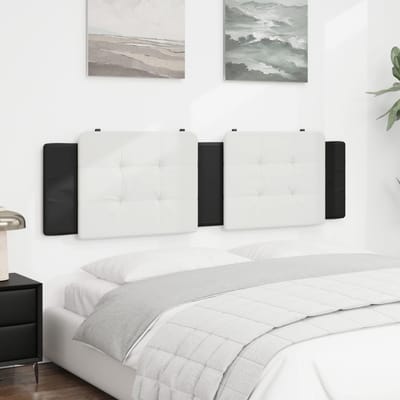 vidaXL - Hoofdbordkussen - "Zadar" - 180 - cm - kunstleer - wit - en - zwart