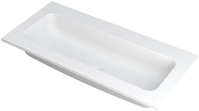 INK Faktor Wastafel Polystone Centraal Zonder Kraangat - 1000x450x15 mm - Mat Wit