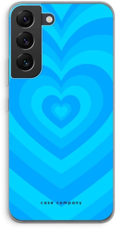 Case Company® - Hoesje geschikt voor Samsung Galaxy S22 hoesje - Hart Blauw - Soft Cover Telefoonhoesje - Bescherming aan alle Kanten en Schermrand