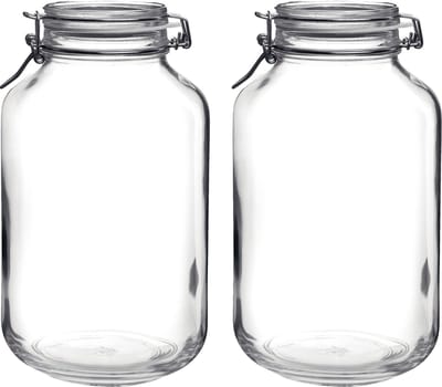 2x stuks weckpotten/inmaakpotten 4000 ml met beugelsluiting 15 x 28 cm - 4 liter