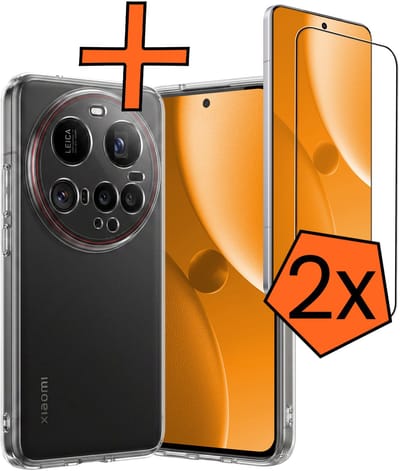 Hoes - Met 2x Screenprotector - Geschikt voor Xiaomi 15 Ultra - Sterk & Shockproof - Back Cover - Siliconen Case - Telefoon Hoes - Transparant