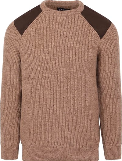 Barbour Trui Raisthorpe Lamswol Beige - Maat XL - Heren