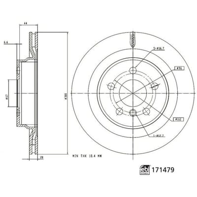 Remschijf FEBI BILSTEIN 171479, 1 stuk