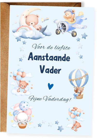 Voor de liefste aanstaande vader - Vaderdagkaart - Lieve kaart nieuwe papa - Vaderdagcadeau aanstaande vader - Wenskaart eerste Vaderdag - Ansichtkaart (10x15 cm incl. envelop)