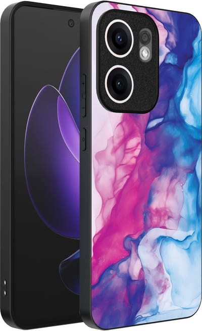 Smartphonica Telefoonhoesje Geschikt voor Oppo Reno 13F met Roze Blauw Marmer Opdruk - TPU Backcover Case Rose Blue Marble Design geschikt voor Oppo Reno 13F