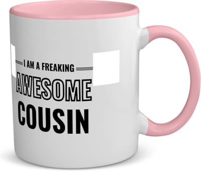 Akyol - i am a freaking awesome cousin koffiemok - theemok - roze - Neef - de meest geweldigste neef - verjaardagscadeau - verjaardag - cadeau - cadeautje voor neef - neef artikelen - kado - geschenk - gift - 350 ML inhoud