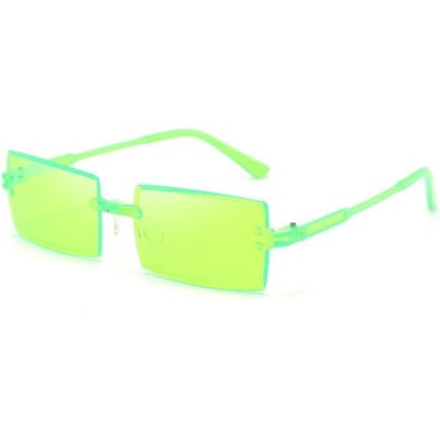 Dernier Style 1 Paire Mode Moderne Sans Monture look tendance Bord Coupé Carré Dégradé Film Océanique Lunettes de Soleil beige