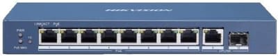 Switch 10 Poorten met 8 PoE en 1 SFP - Gigabit Hub