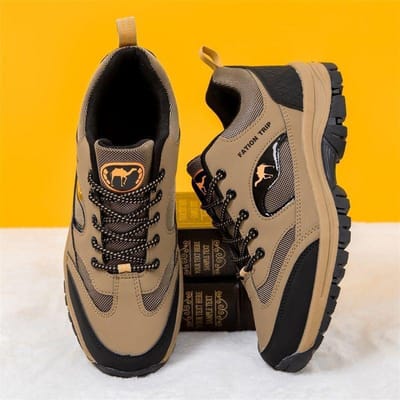 Mesh Enkelschoenen voor Lente Nieuw Ademend Lichtgewicht Dikgezoolde Wandelschoenen Modieuze Eenvoudige Trendy Sportschoenen 44 beige