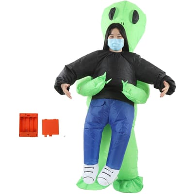 Opblaasbare Alien Rider-kostuums Innovatief, leuk, waterdicht Alien Carry People-kostuum voor cosplay black