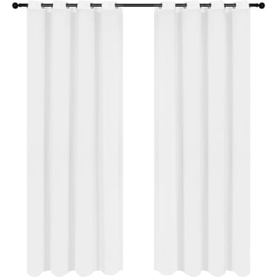 Rideaux de couleur unie Festnight 145 x 140 cm en fibre de polyester avec œillets filtrant la lumière et style décontracté 175x140cm blanc