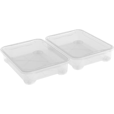 Curver KIS T-Box opbergdoos met deksel - Onder het bed - 54 liter - Met wielen - Set van 2 - 79,5 x 58 x 18 cm - Transparant - Premium