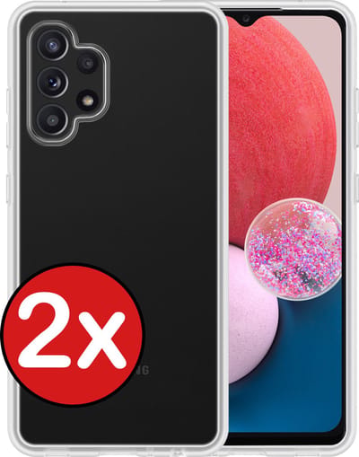 Hoesje - 2 Stuks - Geschikt voor Samsung Galaxy A13 4G - Sterk & Shockproof - Telefoonhoes - Back Cover - Case Siliconen - Telefoon Hoes - Transparant
