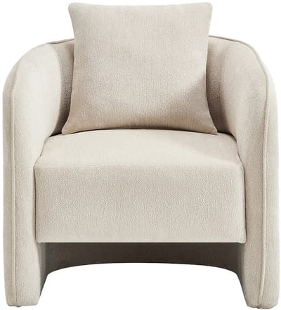Vente-unique Fauteuil van gespikkelde beige stof LANITO