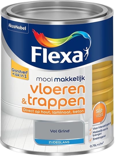 Flexa - Mooi Makkelijk Vloeren & Trappen Zijdeglans - Vol Grind - Mengverf - 750 Ml