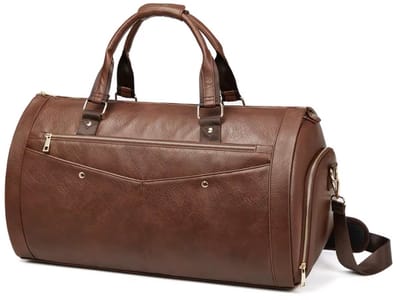 Lederen Smart Reistas Opvouwbare Binnenkant Voor Kleding Pak Multifunctionele Slimme Reistas Waterdicht Extra Grote Ruimte Weekendtas Draagbaar Bagagetas Training Sport Tas Slimme Koffer Vakantie Zomer Bruin 58L