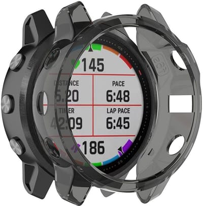 Stravo Soft Case Sport Hoesje voor Garmin Fenix 6 / 6 Pro / 6 Sapphire / 6 Solar – TPU Materiaal Bescherming – TPU Case Protectie en Beschermhoes voor Garmin Smartwatches (Zwart)