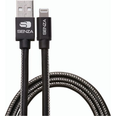 Senza Premium Leather Charge/Sync Cable Apple Lightning 1.5m. 12W Black