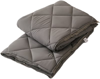Hoesloos Dekbed - 140x200cm – Wasbaar, Ademend en Zacht – Grijs / Donkergrijs