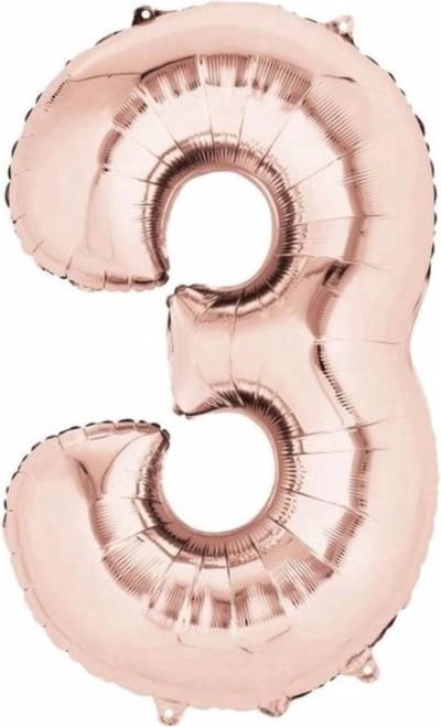 Cijfer Ballonnen Ballon Cijfer 3 Verjaardag Versiering Feest Helium Ballonnen Cijferballon Folieballon Rosegoud Xl Formaat