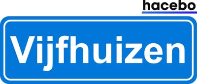Hacebo - Plaatsnaam Sticker - 29x10 CM - Vijfhuizen sticker - Verkeersborden sticker - grappige cadeaus - Vijfhuizen