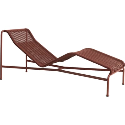 HAY Palissade Cord Chaise Longue - iron red