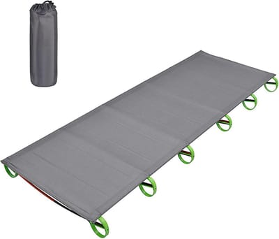 Opvouwbaar Camping Bed - Reis Ledikant - Buiten Slapen - Lichtgewicht Aluminium Frame - 180 x 58 cm - Groen