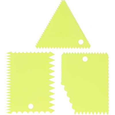 3 STUKS/Set Taartcrème Schraper Gebakssnijders Schraper Irreguliere Tanden Rand DIY Gladmaker Wit groen