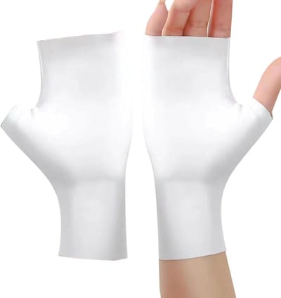 Wit × 2，Vingerloze anti-UV-handschoenen, Zomer Outdoor Fietshandschoenen, Halfvingerhandschoenen met uv-bescherming, ademende wanten voor wandelen, fietsen, fietsen