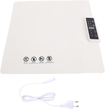 Elektrische Warmhoudplaat - Verwarmingsmat Voedsel - Eten Warm Houden - 5 Temperatuurstanden - 37x38cm - Wit